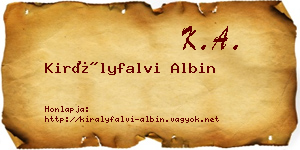 Királyfalvi Albin névjegykártya